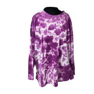 Terra & Sky Womens Purple & White Tie-Dye Sweatshirt 1X (16W-18W) Cotton/Polyest